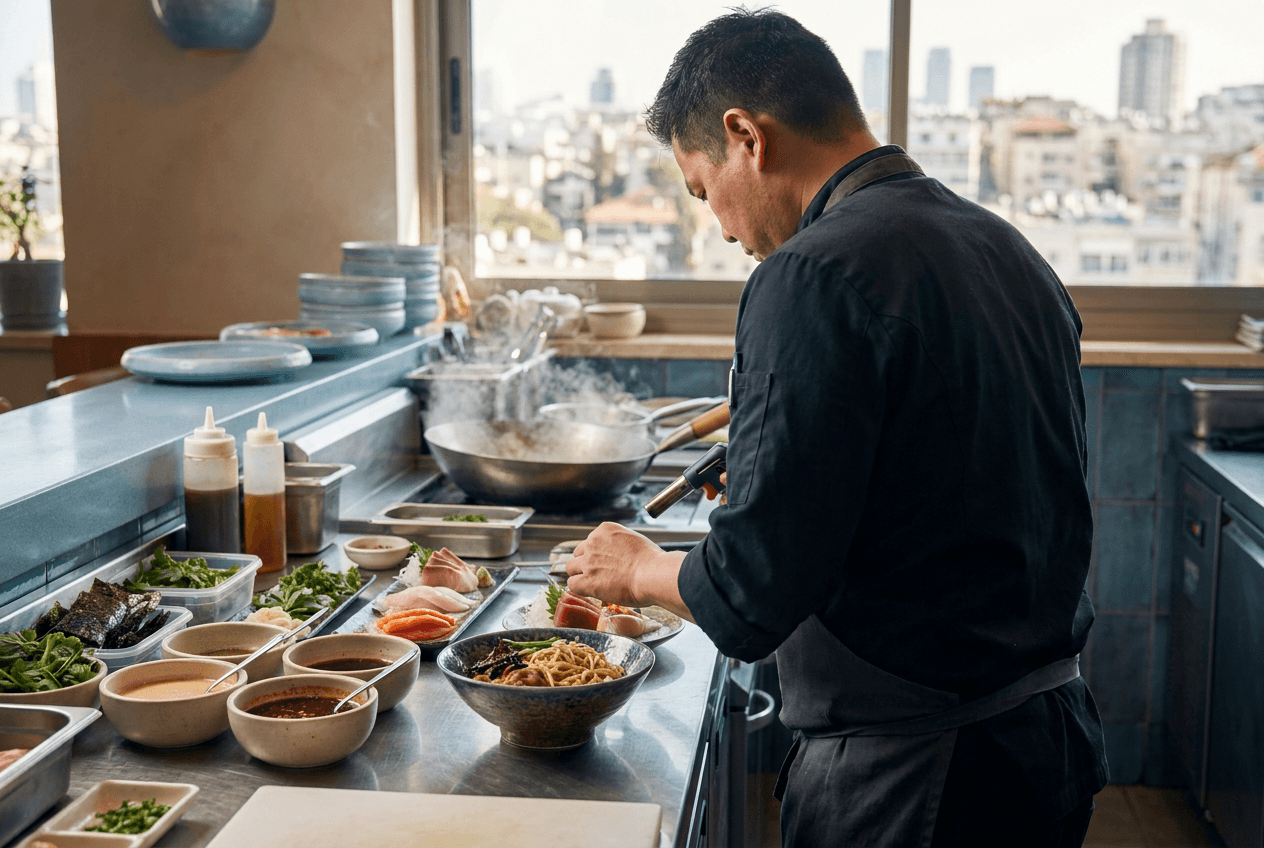 Chef in Elite Asian Cuisine Restaurant